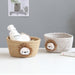 Cartoon Animals Hand Woven Storage Basket Kids Toys Organizer Laundry Baskets