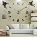 Large Wall Clock Quartz 3D DIY Wall Clock Acrylic Mirror Stickers Oversize Home Decor
