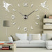 Large Wall Clock Quartz 3D DIY Wall Clock Acrylic Mirror Stickers Oversize Home Decor