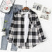 Women Shirt Plaid Oversize Turn-down Collar Leisure Fashion Loose Tops