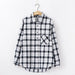Women Shirt Plaid Oversize Turn-down Collar Leisure Fashion Loose Tops
