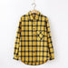 Women Shirt Plaid Oversize Turn-down Collar Leisure Fashion Loose Tops