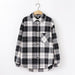 Women Shirt Plaid Oversize Turn-down Collar Leisure Fashion Loose Tops