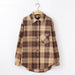 Women Shirt Plaid Oversize Turn-down Collar Leisure Fashion Loose Tops