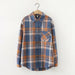 Women Shirt Plaid Oversize Turn-down Collar Leisure Fashion Loose Tops