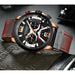 Casual Fashion Sports Watches Men Luxury Military Leather Wristwatch