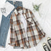 Women Shirt Plaid Oversize Turn-down Collar Leisure Fashion Loose Tops