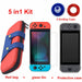 5 in 1 Gaming Console Storage Bag Nintendo Switch +Hard Shell + Tempered Glass Film + 2 Grip Caps