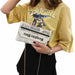 Chain Shoulder Strap Creative Newspaper Printing Bag Casual Square Crossbody Bag