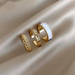 Gothic Style Three Piece Open Adjustable Rings Women Fashion jewelry