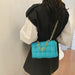 Women Cross-Body Bag Weave Flap Quality Leather Thick Chain Shoulder Handbag