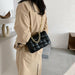 Women Cross-Body Bag Weave Flap Quality Leather Thick Chain Shoulder Handbag