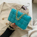 Women Cross-Body Bag Weave Flap Quality Leather Thick Chain Shoulder Handbag