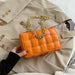 Women Cross-Body Bag Weave Flap Quality Leather Thick Chain Shoulder Handbag