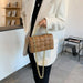 Women Cross-Body Bag Weave Flap Quality Leather Thick Chain Shoulder Handbag
