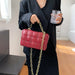Women Cross-Body Bag Weave Flap Quality Leather Thick Chain Shoulder Handbag
