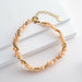 14K Gold Filled Multi-Layered Bracelet Natural Freshwater Pearl Twisted Fashion Jewelry