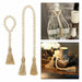 Wooden Home Decoration Handmade Garland Jute Rustic Tassel Wood Bead Garlands