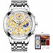 New Fashion Men's Watch Stainless Steel Luxury Waterproof  Wristwatch