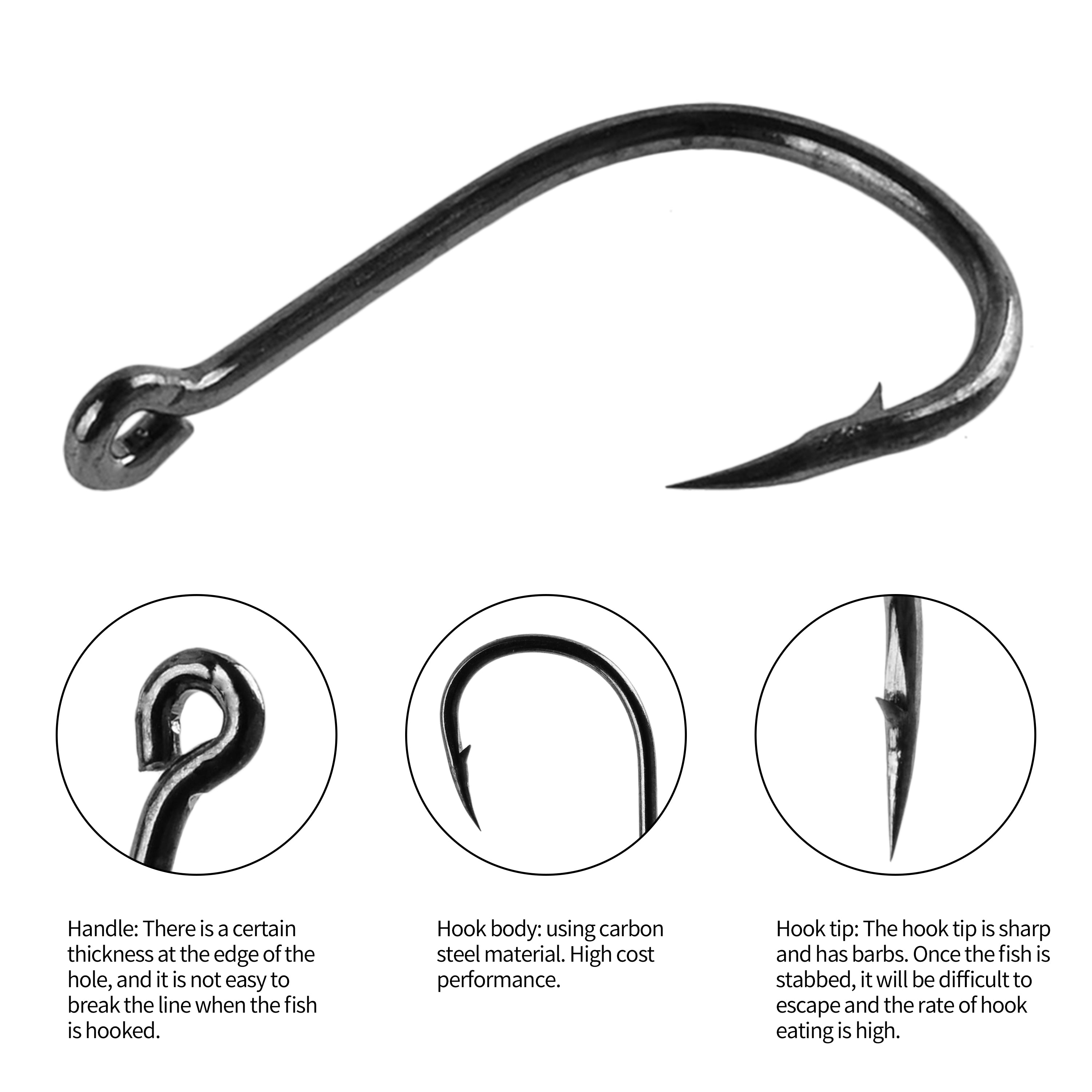 carp fishing hook set 100Pcs Fishing Hooks Set Carbon Steel Circle Fishing Barbed Carp Hooks 100Pcs gold
