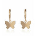 Butterfly Fashion Clip Earrings Women's Stainless Steel Double Pierced Earrings Jewelry