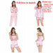 7 Pieces Women's Pajamas Sets Faux Silk Striped Pajamas Sleepwear