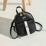 Women's Mini Backpack Luxury PU Leather Cute Graceful Small Bow-knot Leaf Bags