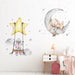 Bunny Baby Wall Stickers Rabbit Swing Stars Wall Decals Removable PVC Stickers