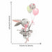 Bunny Baby Wall Stickers Rabbit Swing Stars Wall Decals Removable PVC Stickers