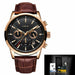 Men Watches LIGE Brand Leather Chronograph Waterproof Sporty Wristwatch