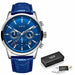Men Watches LIGE Brand Leather Chronograph Waterproof Sporty Wristwatch