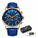 Men Watches LIGE Brand Leather Chronograph Waterproof Sporty Wristwatch