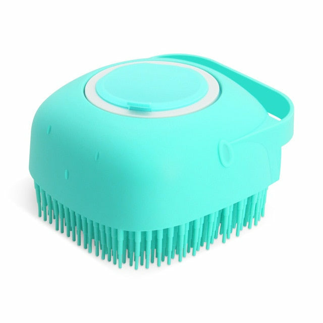 Pet Brush Massage Comb Grooming Scrubber Bathing Silicone Rubber Brush ...