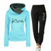 Women Casual Pullovers Hoodies & Elastic Waist Jogger Pants Tracksuit Sets
