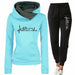 Women Casual Pullovers Hoodies & Elastic Waist Jogger Pants Tracksuit Sets