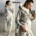 Women Casual Pullovers Hoodies & Elastic Waist Jogger Pants Tracksuit Sets