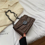 Designer PU Leather Crossbody Bags Women Fashion Rivet Chain Luxury Shoulder Handbag