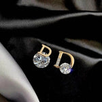 Shiny D Letter Queen Earrings Women Fashion Trendsetter Lady Earrings Jewelry
