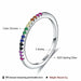 Rainbow Silver Rings Women Wedding Sterling Silver Ring Fine Jewelry