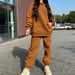Women Elegant Solid Sets Hoodie Sweatshirts And Long Pant Fashion Two Pieces Set