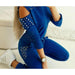 Women Tracksuit High Waist Bandage Fashion Pants 2Pcs Set Lounge Wear Casual Suit