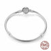 925 Sterling Silver Bracelet Barrel Snap Clasp Cubic Zirconia Bangle Charm Bracelet
