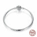 925 Sterling Silver Bracelet Barrel Snap Clasp Cubic Zirconia Bangle Charm Bracelet