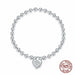 925 Sterling Silver Bracelet Barrel Snap Clasp Cubic Zirconia Bangle Charm Bracelet