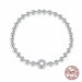 925 Sterling Silver Bracelet Barrel Snap Clasp Cubic Zirconia Bangle Charm Bracelet