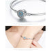 925 Sterling Silver Bracelet Barrel Snap Clasp Cubic Zirconia Bangle Charm Bracelet