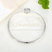 925 Sterling Silver Bracelet Barrel Snap Clasp Cubic Zirconia Bangle Charm Bracelet