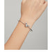 925 Sterling Silver Bracelet Barrel Snap Clasp Cubic Zirconia Bangle Charm Bracelet