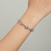 925 Sterling Silver Bracelet Barrel Snap Clasp Cubic Zirconia Bangle Charm Bracelet