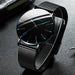 Minimalist Men's Fashion Ultra Thin Wristwatch Stainless Steel Mesh Belt Watches